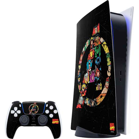 Marvel Classic Comics Avengers Logo PlayStation PS5 Skins